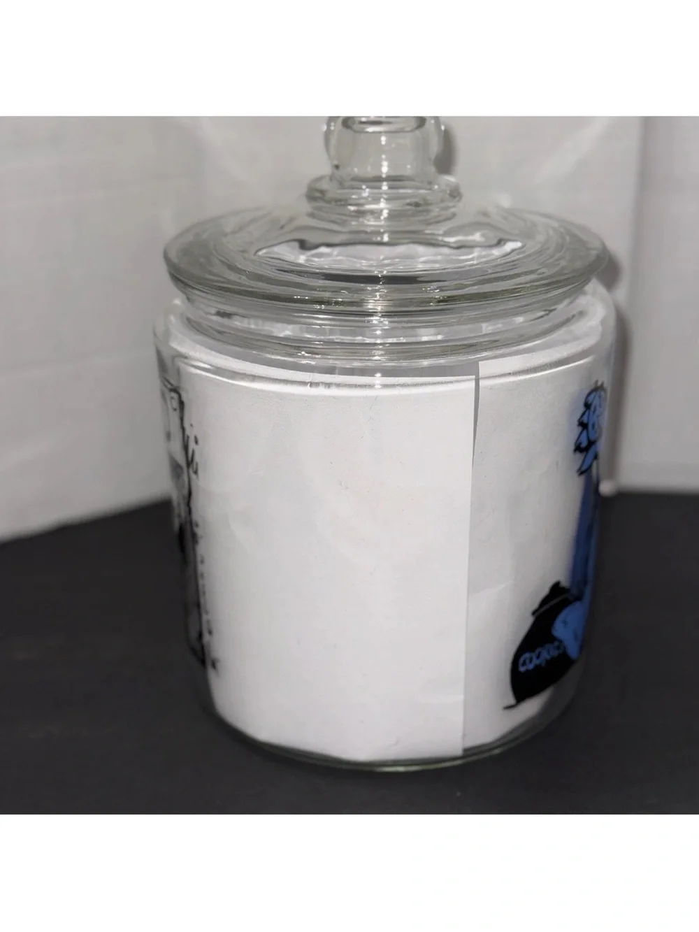 Cookie Monster Jar Glass Large Great Cookie Thief VTG Sesame Street Muppets